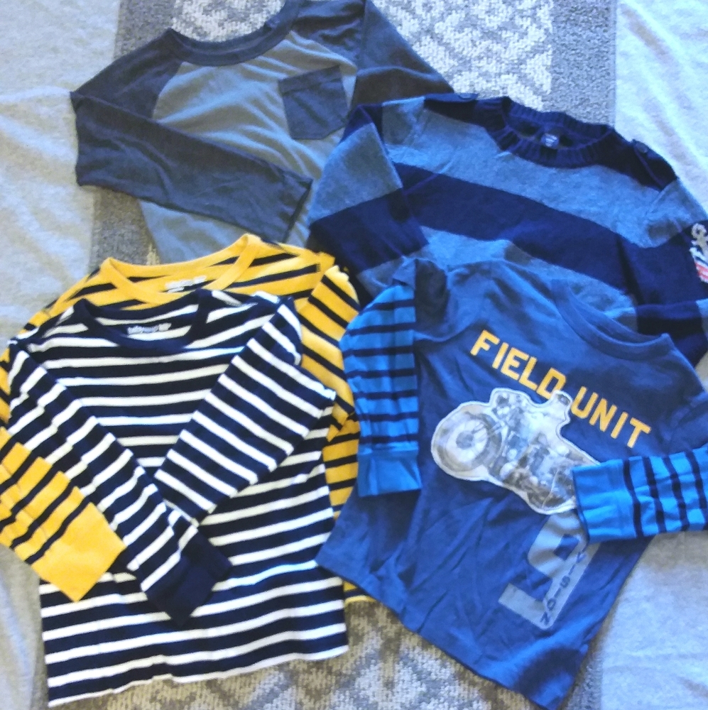 Blue/Yellow Lot Boys 5y Fall Tops, Baby Gap